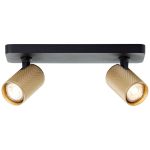 Brilliant Marty Lampa sufitowa Aluminium Piaszczysty Czarny Złoty 10W 700lm - 830 Ciepła Biel | W Tym 2x GU10