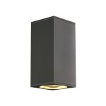 SLV Big Theo Up/Down Światło Ścienne Aluminium Antracyt | IP44 - Zewnętrzna - Nadaje Się Do 2x GU10 Max. 75W - Ściemnianie