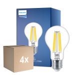 Opakowanie 4x Philips MASTER Value LED Żarówka E27 Gruszka Przezroczysty 11.2W 1521lm - 927 Bardzo Ciepła Biel | Najlepsze renderowanie kolorów - Ściemnianie - Zamienne 100W