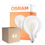 Opakowanie 4x Osram SuperStar LED E27 Globe 125mm Włókno Przezroczysty 7W 806lm - 822-827 Dim To Warm | Ściemnianie - Zamienne 60W