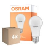 Opakowanie 4x Osram LED Star Classic E27 Gruszka Matowy 10W 1055lm - 827 Bardzo Ciepła Biel | Czujnik Światła - Zamienne 75W