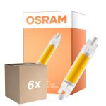 Opakowanie 6x Osram LED Slim Line R7S LED R7S 78mm Przezroczysty 4.5W 470lm - 840 Zimna Biel | Zamienne 40W