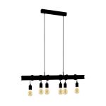 Eglo Lampa Wisząca Townshend 6 Stal Czarny | IP20 - Nadaje Się Do 6x E27 