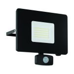 Eglo Światło Ścienne Faedo 3 Aluminium Czarny 53W 5800lm - 850 Zimna Biel | IP44 - Czujnik Ruchu