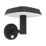 Eglo Światło Ścienne Dreoli Solar Czarny 8W 970lm - 830 Ciepła Biel | IP65 - Czujnik Ruchu