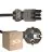 Opakowanie 50x Noxion GST-Kompatybilny Kabel zasilający - Płeć Żeńska + Schuko Europlug - Czarny 1.5m - 3 pole 0.75mm2