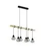 Eglo Lampa Wisząca Townshend 5 Stal Drewno Czarny | IP20 - Nadaje Się Do 6x E27 