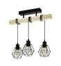 Eglo Lampa sufitowa Townshend 5 Stal Drewno Czarny | IP20 - Nadaje Się Do 3x E27 