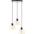 Brilliant Casto Lampa Wisząca Szkło Lampa Wisząca Metal Czarny Beige | 510mm - Nadaje Się Do 3x E27