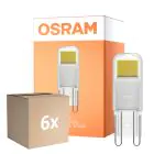 Opakowanie 6x Osram LED Capsule G9 Przezroczysty 1.8W 200lm - 827 Bardzo Ciepła Biel | Zamienne 20W