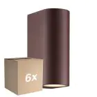 Opakowanie 6x Nordlux Dion Światło Ścienne Aluminium Zardzewiały Up & Down | Nadaje Się Do 2x GU10