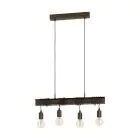 Eglo Lampa Wisząca Townshend 4 Stal Brązowy | IP20 - Nadaje Się Do 4x E27 